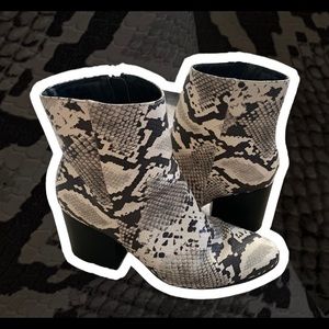 Madden Girl snakeskin booties